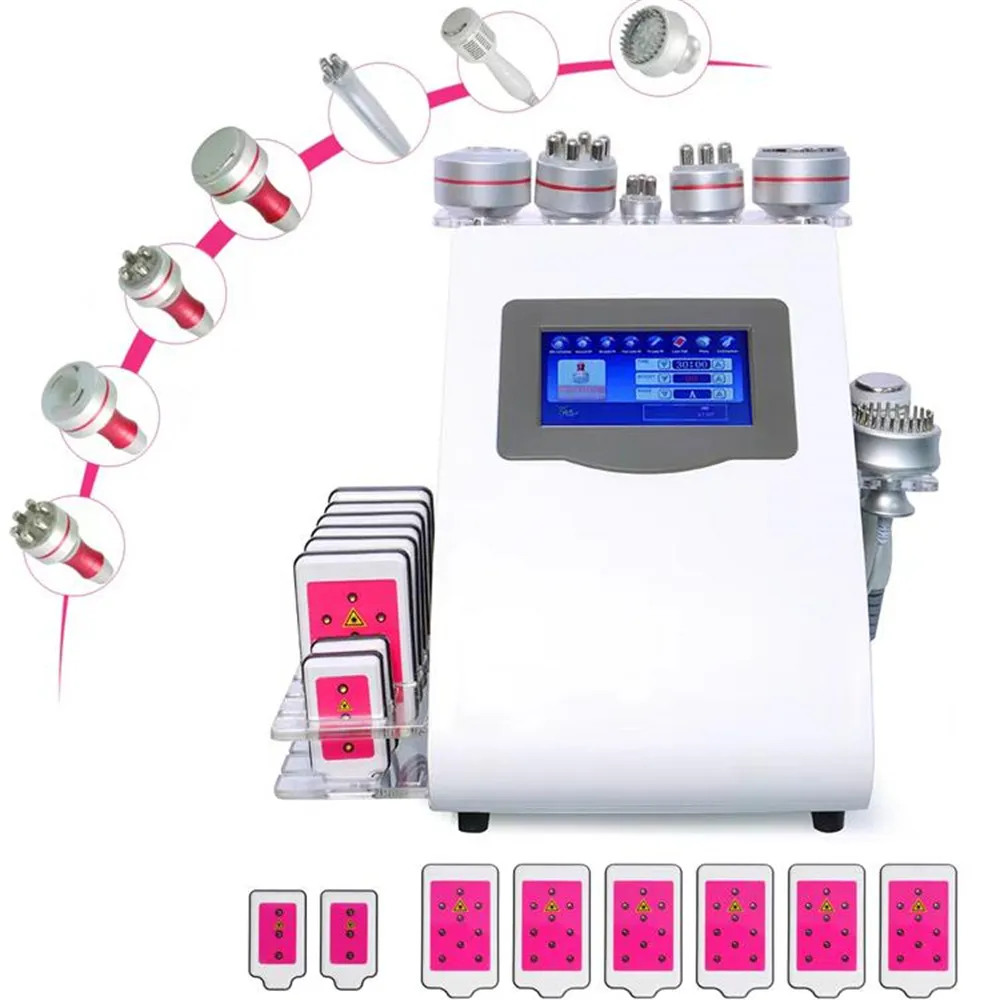 9 in 1 40k Ultraschallkavitation Abnehmen Vakuumpressotherapie RF Kalthammer Brennen Lipo Laserdiode Cellulite Reduzierung Gewichtsverlust Maschine