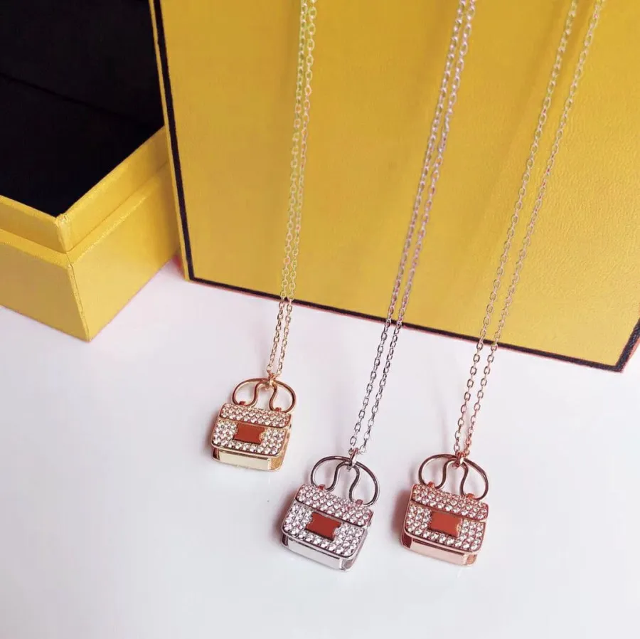 Mode hanger kettingen voor vrouw ketting sieraden tas stenen hangers goede kwaliteit 3 kleuren met geschenkverpakking224A