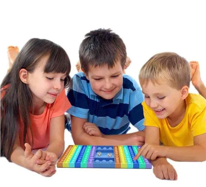 Fidget Push Desktop Toys Popper Puzzle Tabletop Decompression Board Finger Bubble Sensory Educational Toy
