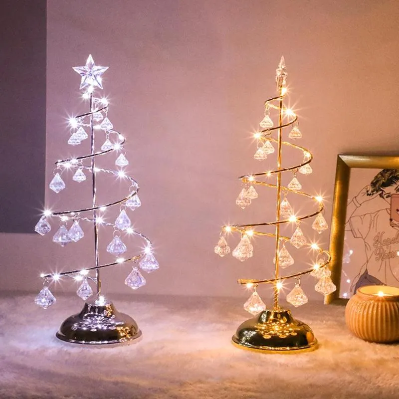Оформление партии Теплый цвет Crystal LED ночной свет Рождественская елка декор лампы спальня орнамент
