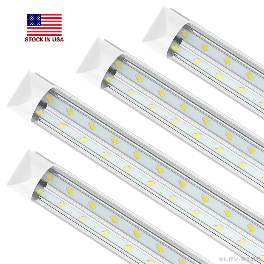 (25-Pack) T8 8FT LED Shop Light,150W 15000LM 6000K LED linkable Tubes Clear Cover Bulb Double Face V Shape Integrated LED Light Tube for Garage