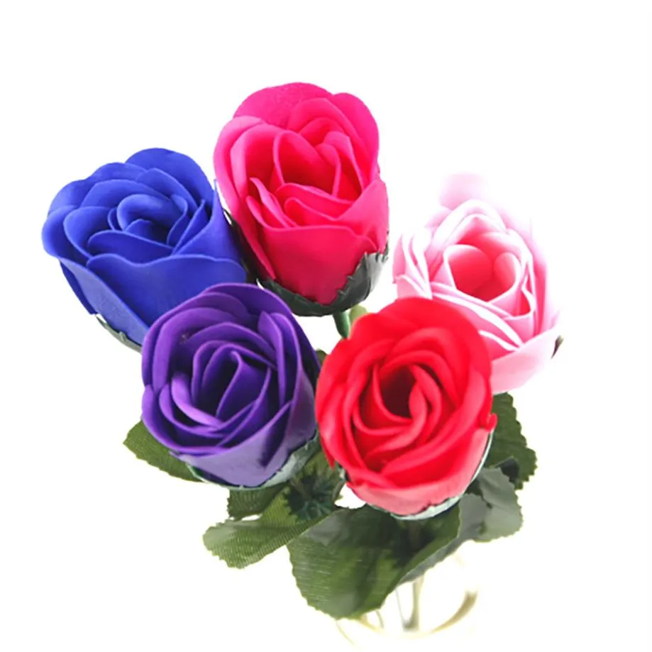 Sabonete de flor rosa com cristal fácil de transportar e disponível em uma variedade de cores feitas de óleo essencial aromático natural34