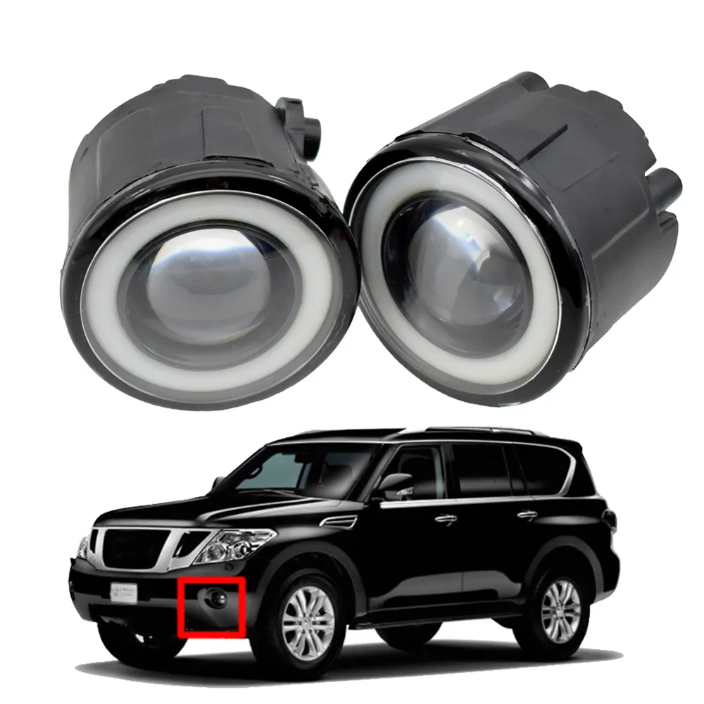 Für Nissan Patrol III (Y62) 5.6 Nebelscheinwerfer Stücke LED DRL hochwertige Nebelscheinwerfer Angel Eye 12v H11