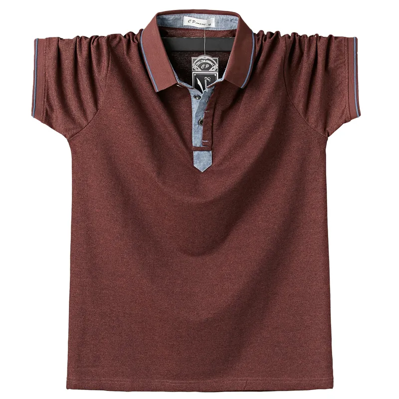 Zomer mannen polo shirt heren klassieke massief polos shirts katoen 6XL grote maat casual mode uitloper kleding tops Tees