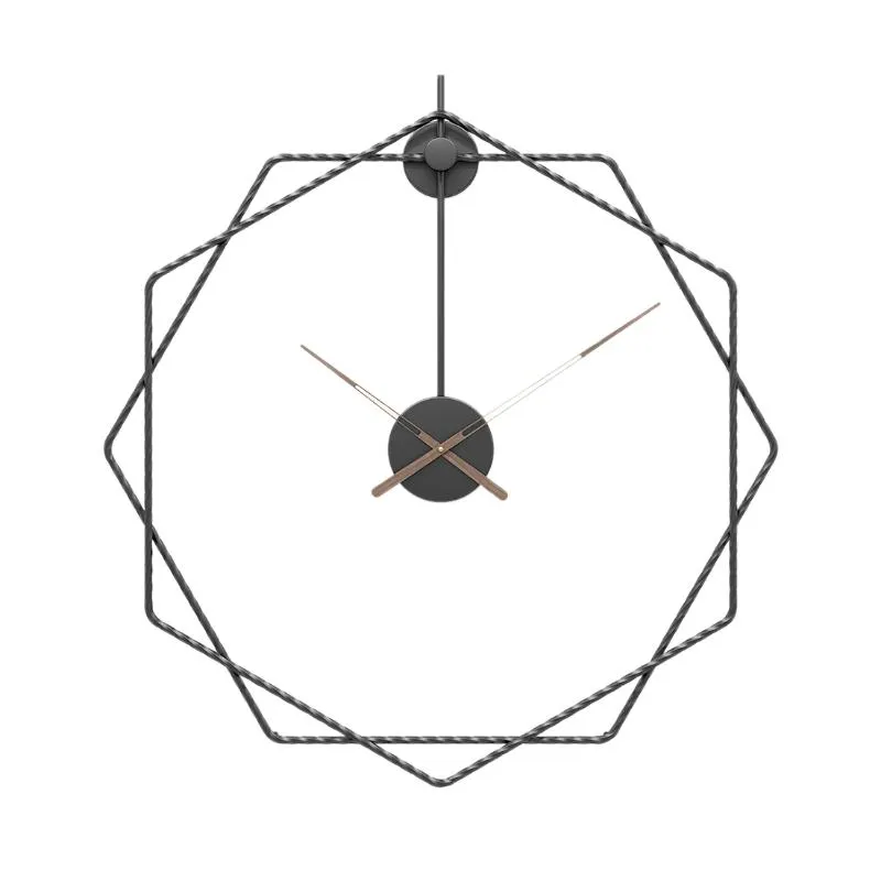 Zegary ścienne Prosty styl 1 szt. 24 cale 60 cm z kutego żelaza zegar cichy wiszący - czarny/złoty/srebrny