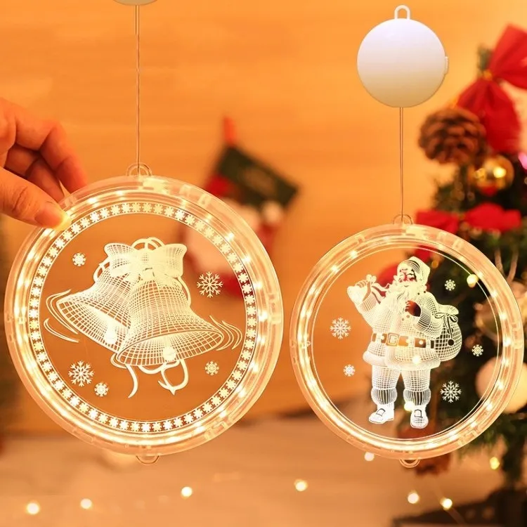 Diameter 16 cm Jul dekorativa lampor Led Santa Claus Elk Star Lights Holiday Room Layout Party Supplies till sjöss T2i52496