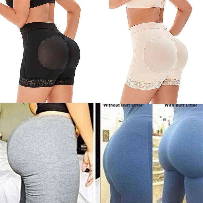 Women Butt Lifter Padded Panties Lace Hip Enhancer Underkläder Seamless Booty Shorts Shaper Tummy Control BoysHorts Panties Daily Y220311