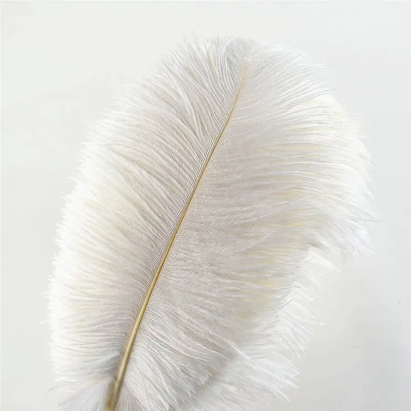 Plumes d'autruche blanches élégantes, pour artisanat, fournitures de fête de mariage, décoration de danseuse de carnaval, Plumas, vente en gros, 15-75cm