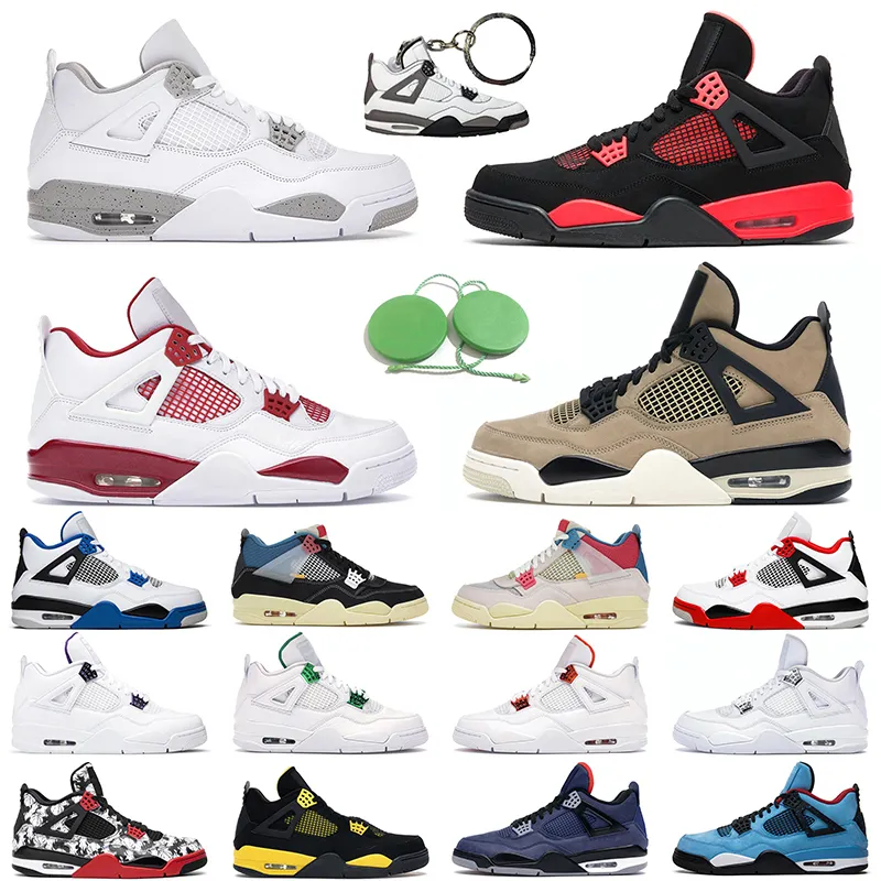 Jumpman 4 أحذية كرة السلة للرجال 4s Cactus Jack Black Cat Black Cement White Fire Red University Blue Men Women Sport Trainer