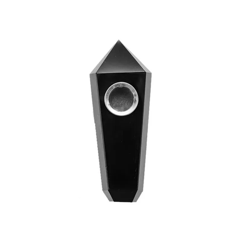 Ultimi 3 pollici Natural Black Diamond Gemstone Stone Pipes Mini Dry Herb Tobacco Handpipe con filtro portatile con spazzola per la pulizia Portasigarette da fumo di alta qualità