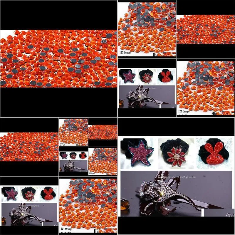 small bag hotfix rhinetones flatback high quality iron on hot fix rhinestones orange for ss6 ss10 ss16 ss20 ss30