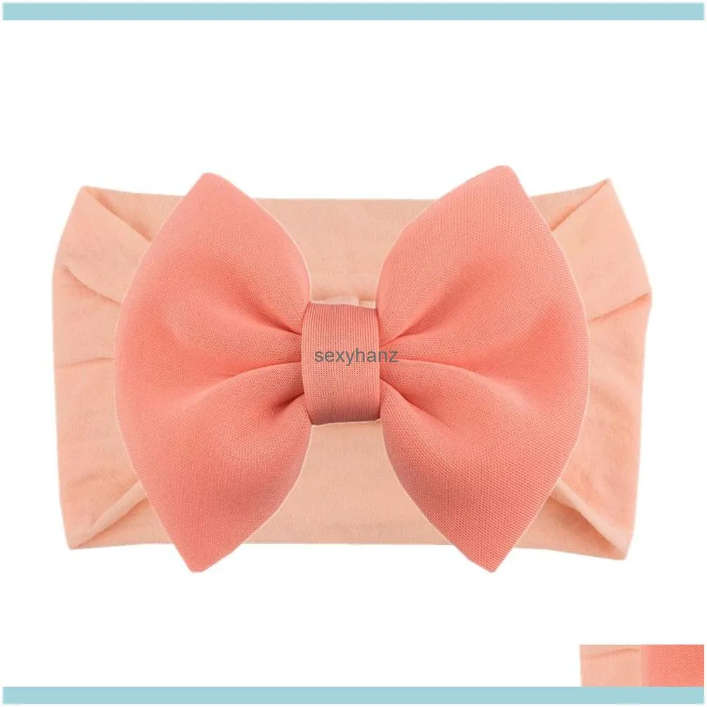 Big 5.5inch Puff Bows Nylon Headband for Baby Girls Knotbow Nylon Turban Headband Kids Children Hair Accessories