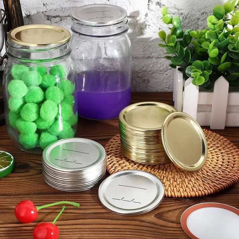 Kitchen Tools Ball Jars Wide Mouth Lids Regular BandsLeak Proof for Mason Jar Canning with Sealing Rings