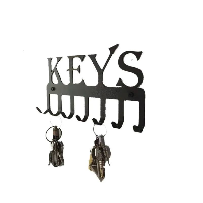 Hooks Rails Keys Holder For Wall Mounted 7 Hook Rack Metal Hanger Coat Clothers Hat Organizer Front Door Kitchen Badrum Dekorat160U