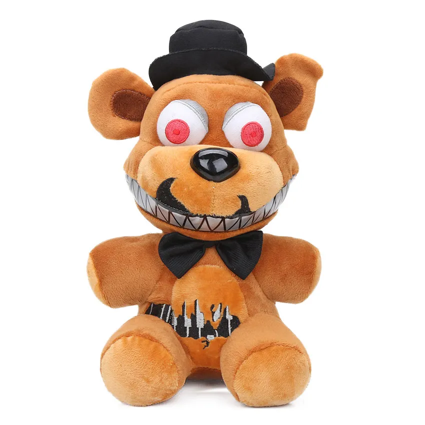 FNAF Brinquedo Freddy Plushie Fazbear de 25 cm Brinquedos Five Nights at  Freddy's Urso Dourado Nightmare Cupcake Foxy Balloon Boy Palhaço Pelúcia  FNAF (Urso Roxo)