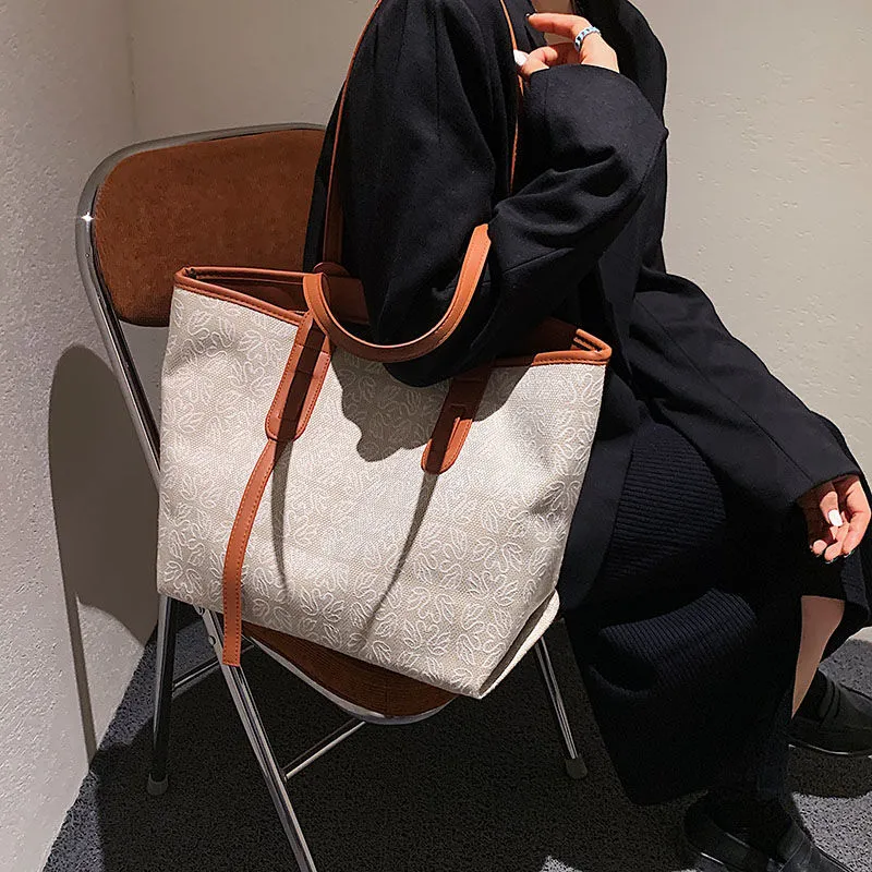 Покупки Пресбиопная большая сумка для женщин 2021 новый онлайн-влиятельный эффект моды большой емкости холст сумка сумка для покупок