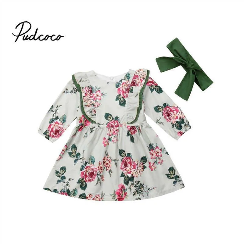 pudcoco 2019 mode barn klänningar för tjejer småbarn barn baby christmas kläder långärmad pagant parti prinsessa barn klänning q0716