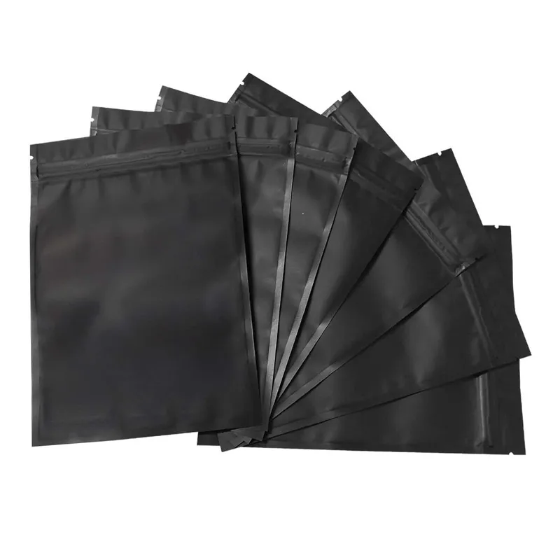 1000pcs / lot 11 Taille Sacs d'aluminium à l'odeur noire à l'odeur à l'odeur noire refermé Sacs mylar Sacs Pouch-Pouch Sac Plat Fermeture à glissière Sac en gros