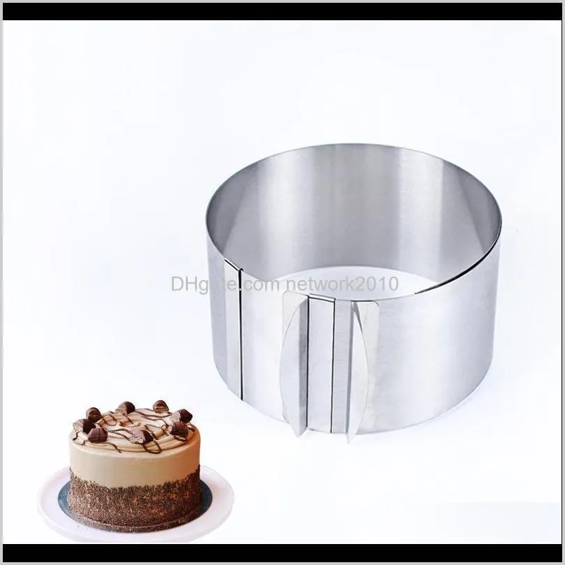 high quality stainless steel adjustable cake mousse ring 3d round & square cake mold cake decorating bakeware baking tools 2pcs/set