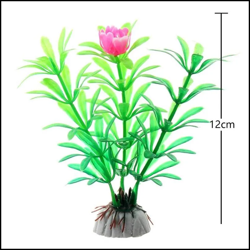 Artificial Underwater Plants Aquarium Plastic Simulated Water Grass Fish Tank Green Purple Red Water Grass Viewing Decorations DBC