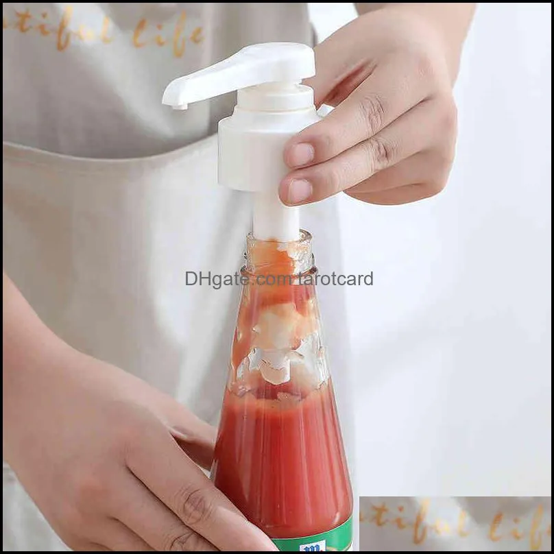 Kitchen Tools Oyster Sauce Presser Food Savers Oil Bottle Pressure Nozzle Squeezer Quantitative Pump Head Modern Simplicity White Black