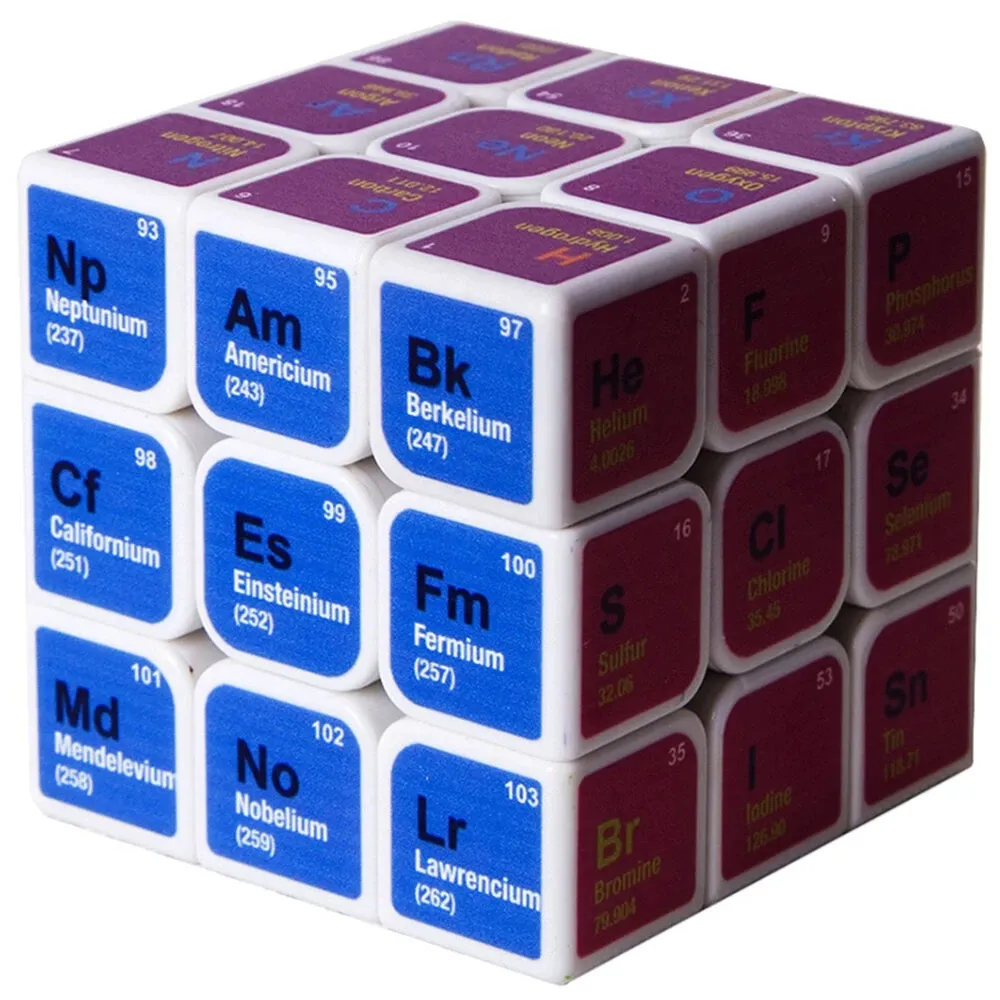 3x3x3 Magic Cube Puzzle Toy Elemento Chemical Elemento Periodo Brain Training Speed ​​Magic Cube Apprendimento precoce Giocattoli educativi Regali