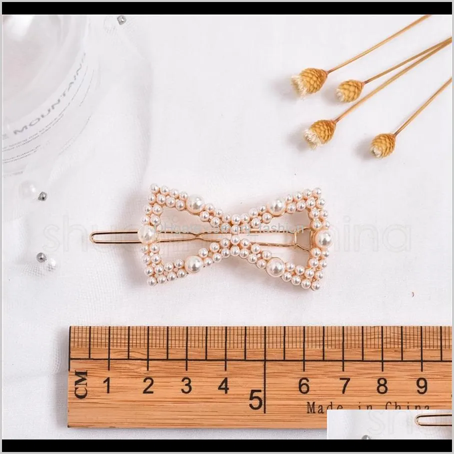 woman pearls hair clips fashion girl party barrette cute bridal hair pins women shiny boho hair jewelry party gift ps1762