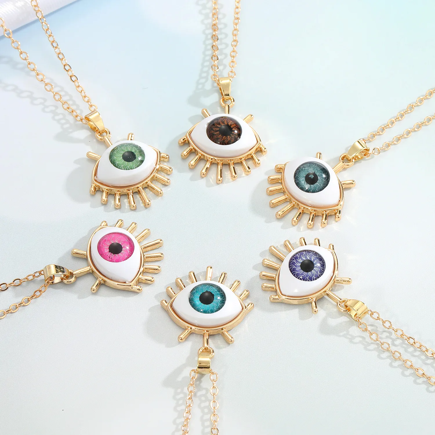 S2532 Модные украшения Evil Eye Pendan Countrace Geometric Blue Eyes Choker Colare