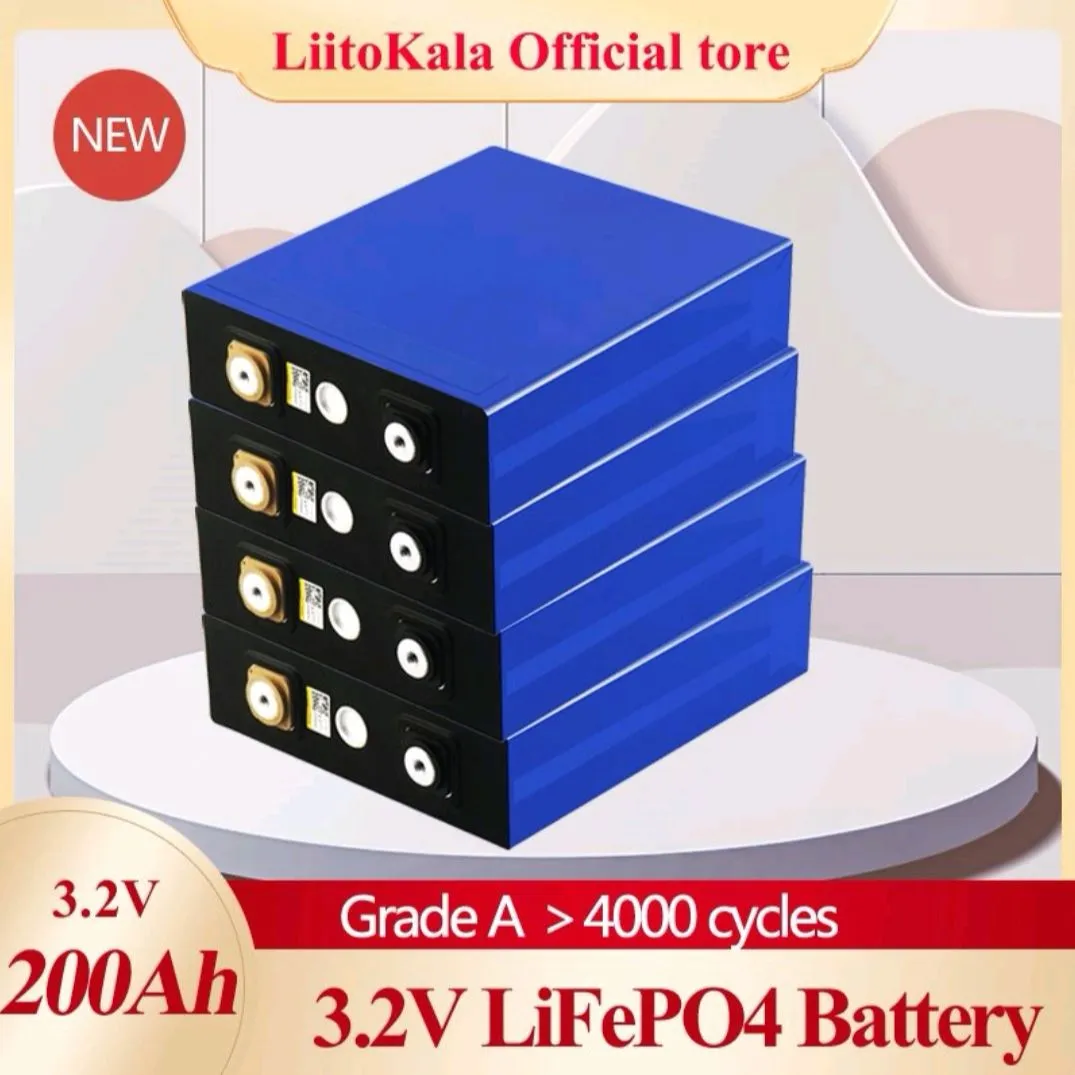 Liitokala 3.2 فولت 200ah lifepo4 بطارية ليثيوم 600a 3c ارتفاع استنزاف ل diy 12 فولت 24 فولت 48 فولت الشمسية العاكس الكهربائية سيارة الجولف سيارة m6 برغي العمود