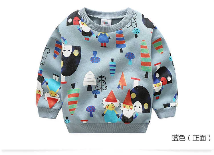  Autumn Winter Warm 2-10 Years Old Children Chirstmas Gift Long Sleeve Cartoon Print School Baby Kids Girl Fleece Sweatshirt (13)