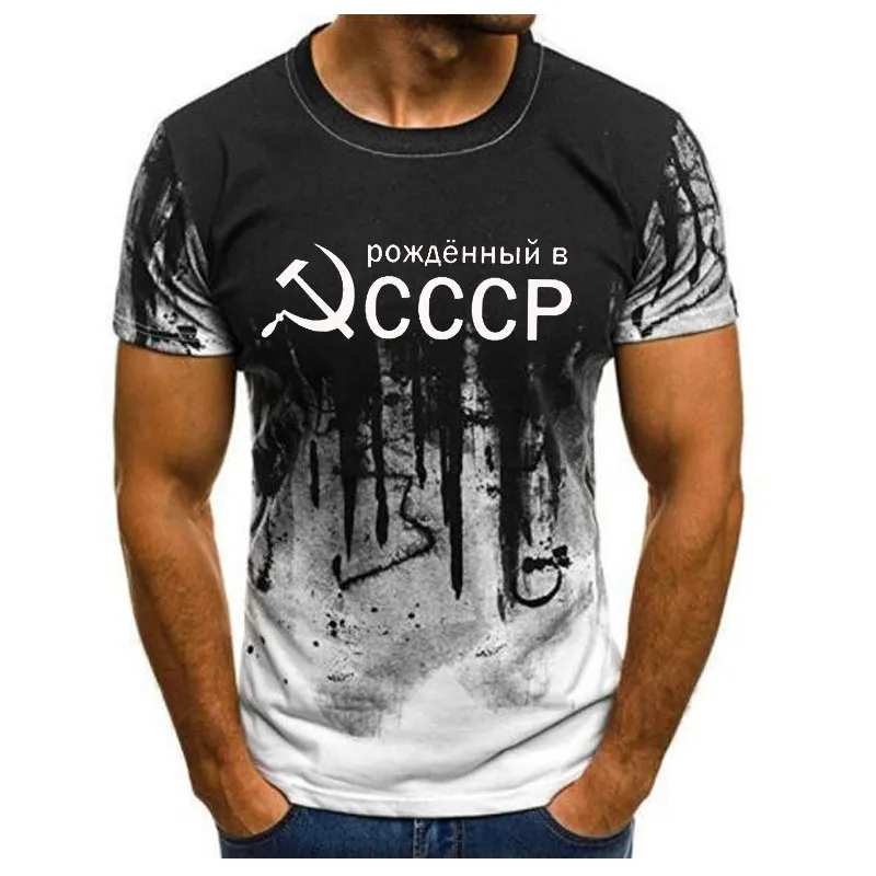 Tシャツ夏CCCPロシアサッカージャージメンソルソビエト連邦男半袖TシャツモスクワメンズティーOネックトップスS-6XLSOCCER JERSEY