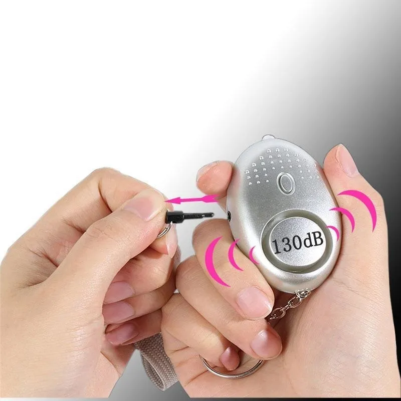 Personal Alarms 130dB Egg Shape Emergency Self Defense Security Alarm For Girl Women Elderly Protect Alert Safety Scream Loud Keychain With LED Light