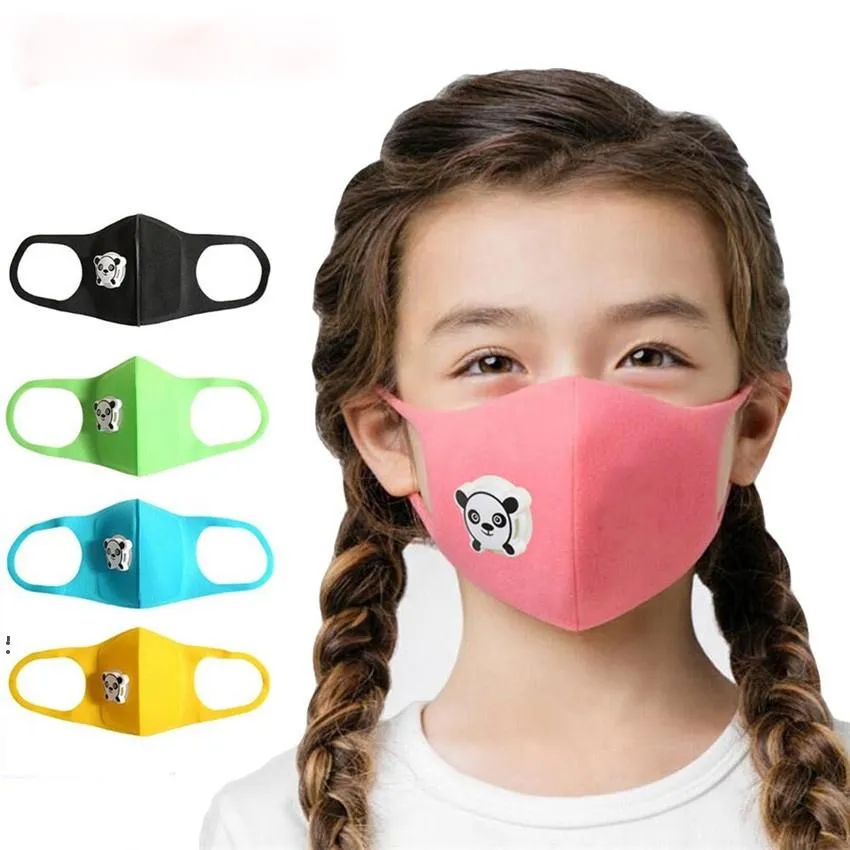 Neue Party Mundmaske mit Atemschutzmaske Panda Form Atemventil Anti-Staub Kinder Kinder verdicken Schwamm Gesichtsmaske Schutz EWC1222