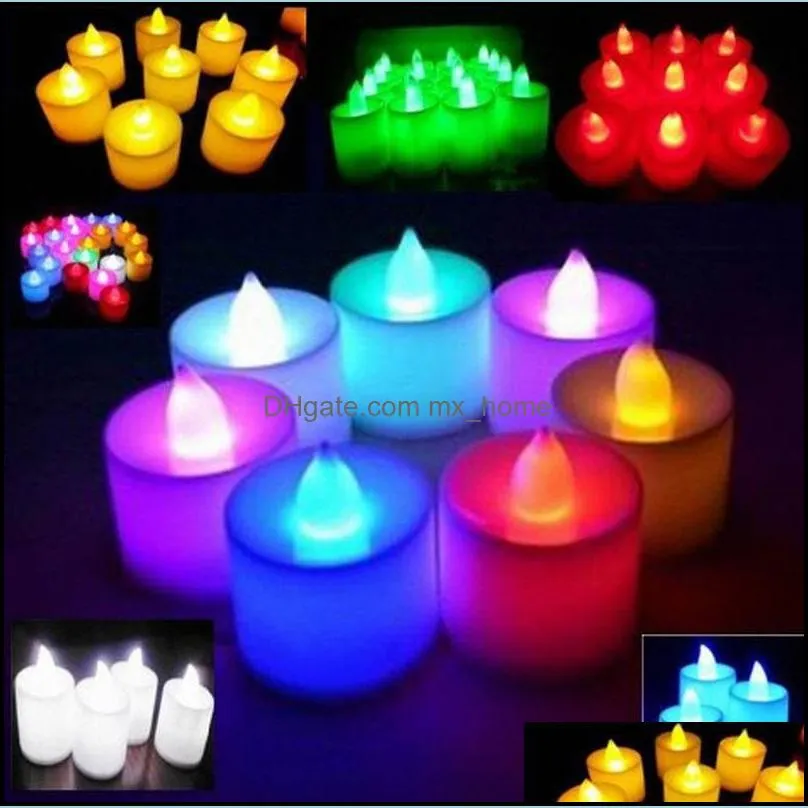 Lampsshades Dekor Kreş Mağaza Bebek, Çocuk Annelik3.5 * 4.5 cm LED Tealight Çay Mumlar Alevsiz Işık Pil Kumandalı Düğün Doğum Günü