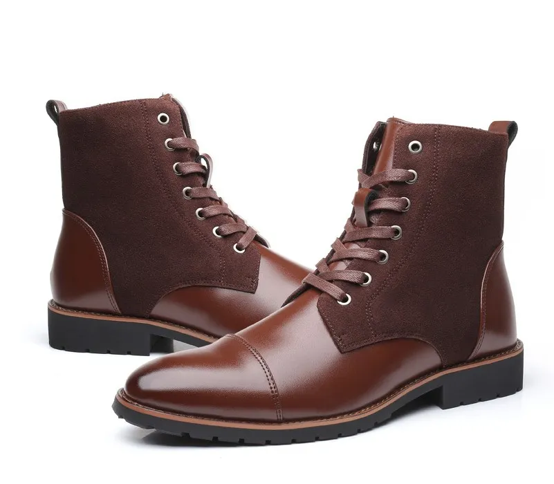 Luxury Leather Winter Boots Anti Slip Waterproof Snow Boots for Men