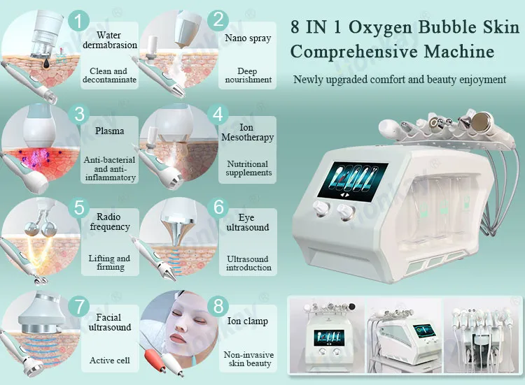 New come 5 in 1ultrasound mesotherapy rf skin rejuvenation hydro dermabrasion exfoliating facial equipment