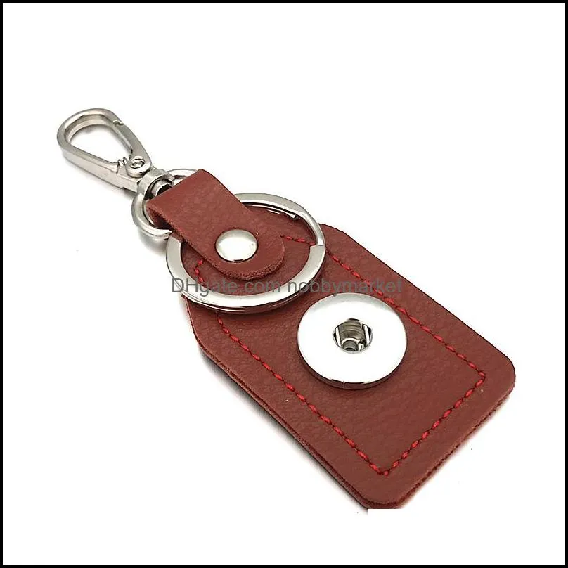 Hot Top Popular 036 Fashion Really Genuine Leather Key Chains 18mm Snap Button Keychain Jewelry For Men Women 7 Colors Key rings