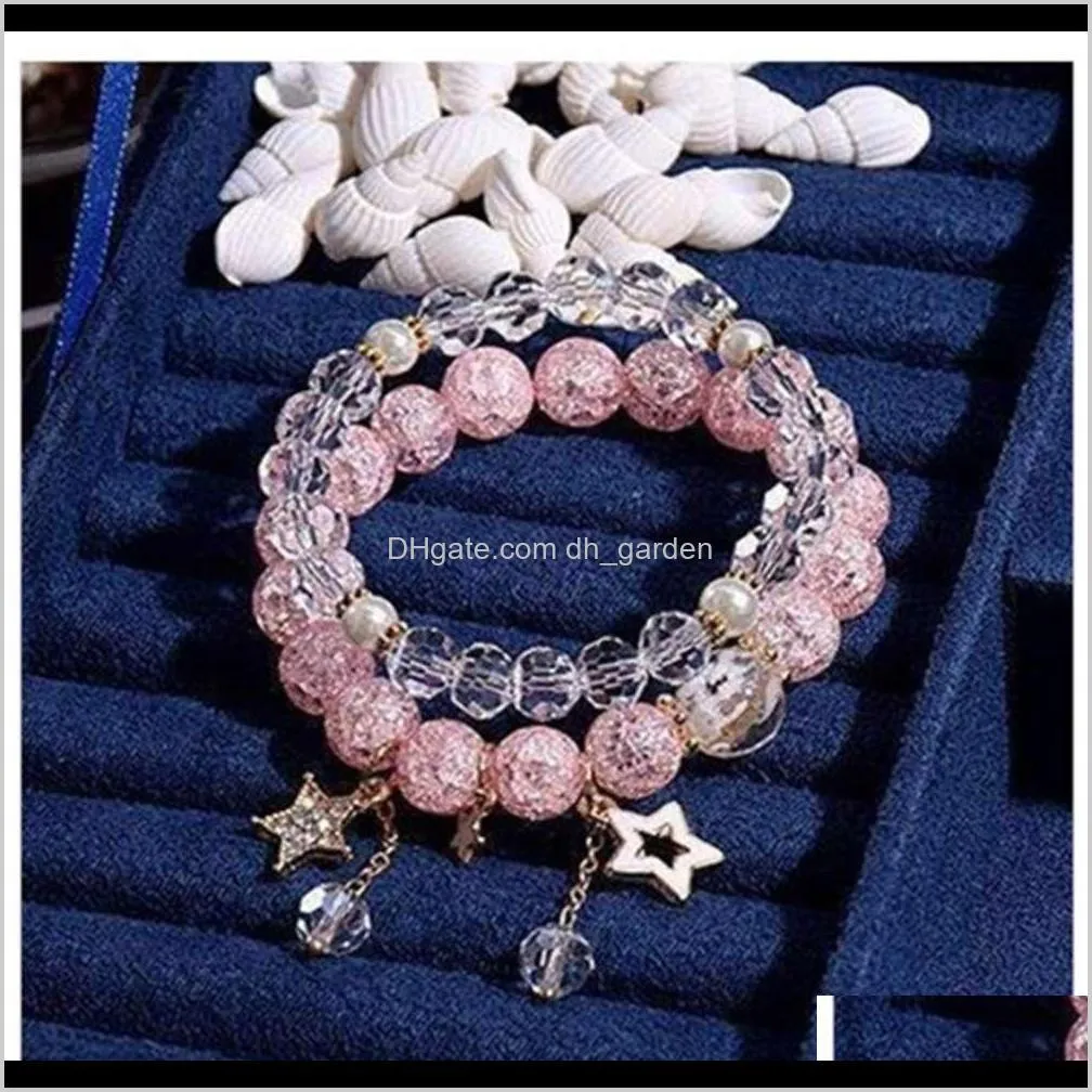 . valentine`s gift decorated girl lovely princess blue crystal children`s multi circle tanabata dream korean bracelet