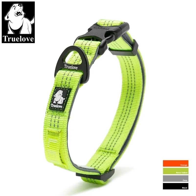 Ensemble de colliers pour chien Truelove collier réfléchissant pour petits chiens de taille moyenne chiot réglable rembourré en nylon doux cou confortable TLC5271 210712