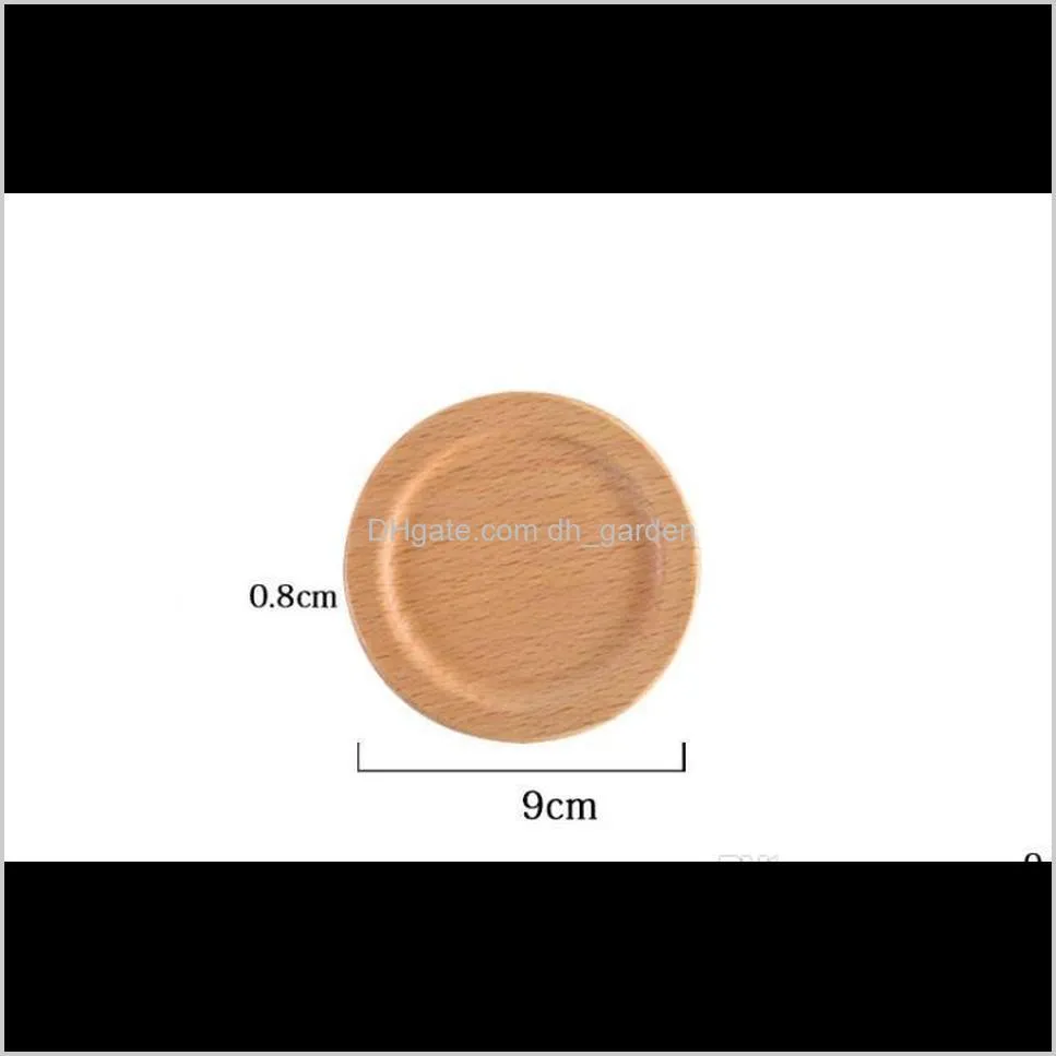 wooden cup pad set 6pcs round coasters anti scalding heat insulation cup mat table mat sn1402