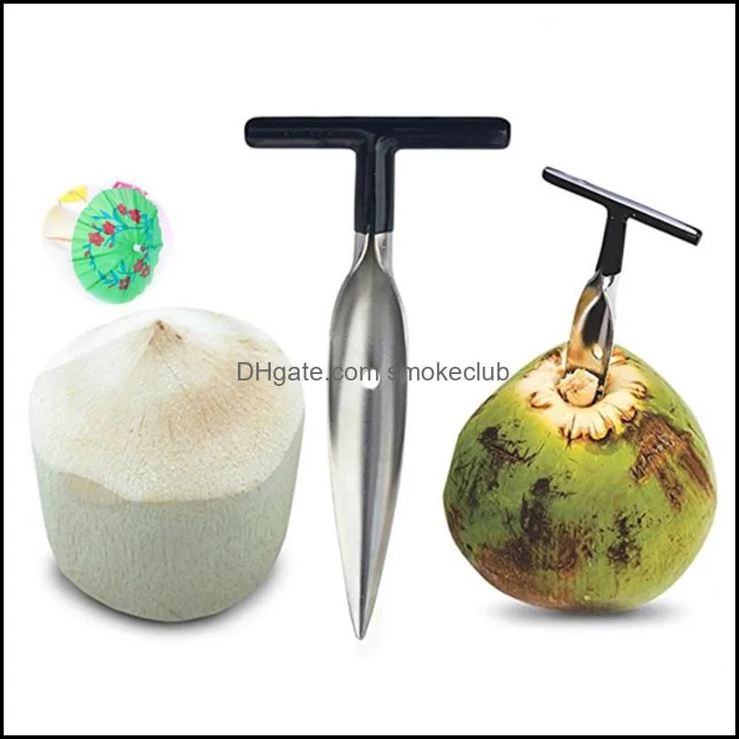 Coconut Opener Tool Stainless Steel Coconut Water Punch Tap Straw Open Hole Cut Gift Fruit Openers Tools RRD7472