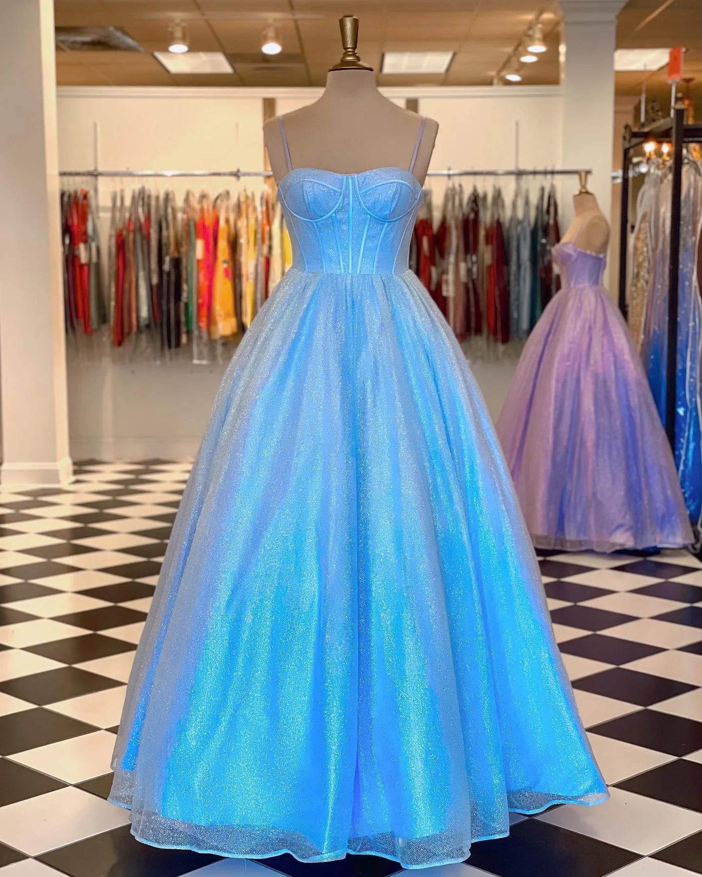 chinese dress ladies Princess A Line Satin Baby Blue /Pink Bishop Sleeves Prom Party Dresse   Siaoryne