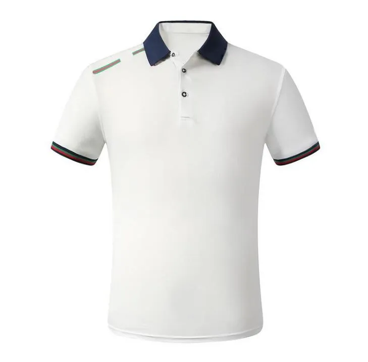 2022GG мужские футболки роскошь поло новая классическая полосатая рубашка с вышивкой хлопок белый черный синий дизайнер поло