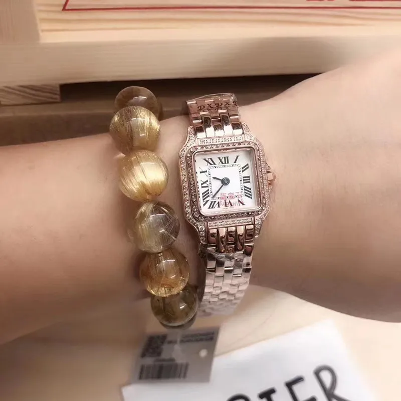 Mode dame jurk horloge vrouwen witte wijzerplaat quartz movemetn horloges roestvrij stalen armband hoge kwaliteit resistente saffierglas diamanten bezel 080-3