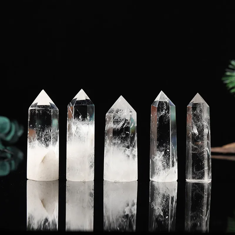 DHL Natural Crystal Clear Quartz Transparence Quartz Point Point guérison Pierf