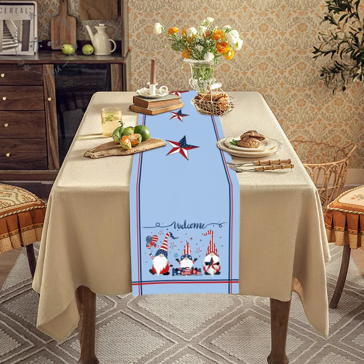 Independence Day Table Runner Modern Party Dining Wedding Dukloth och Placemats