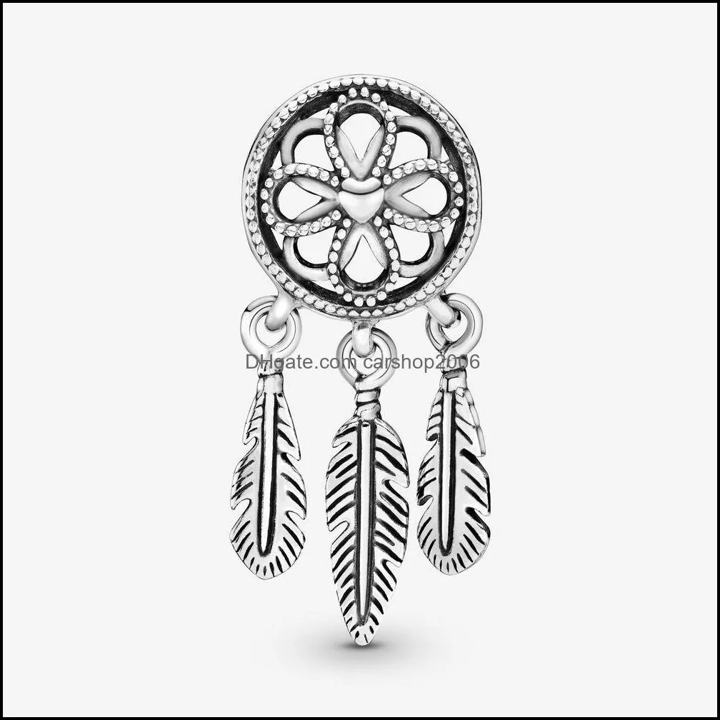 New Arrival 925 Sterling Silver Spiritual Dreamcatcher Dangle Charm Fit Original European Bracelet Fashion Jewelry Accessories