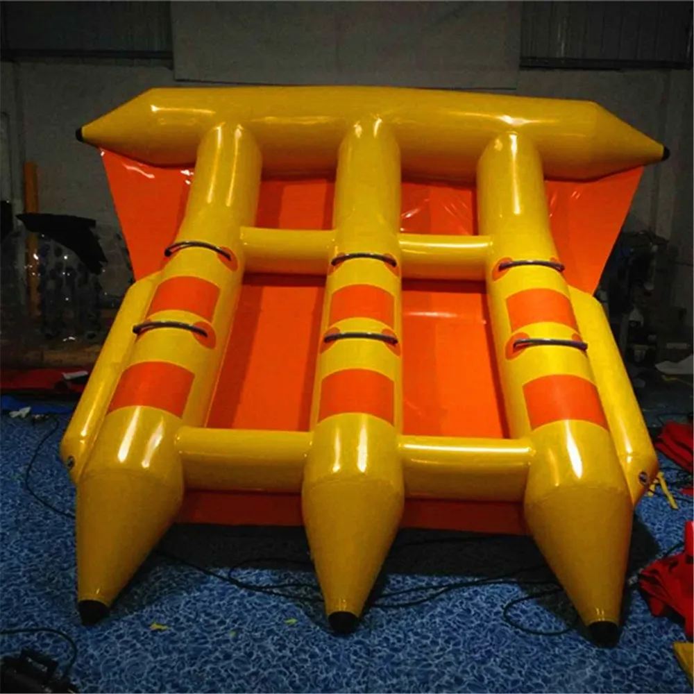 4x3m 6 seats more color option water fun inflatable flying fish surfing manta ray towables flyfish 3 tubes banana boat