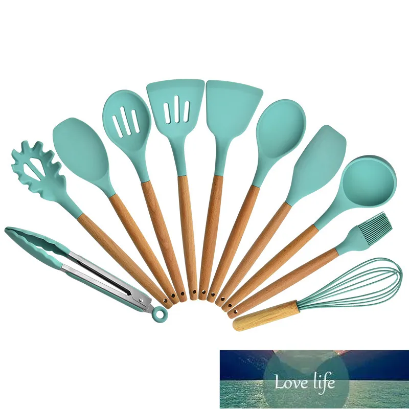 11pcs cuisine ustensiles de cuisine en silicone portable ensemble d'ustensiles de cuisine cuisine résistante à la chaleur ustensiles de cuisine antiadhésifs outils de cuisson prix d'usine conception experte