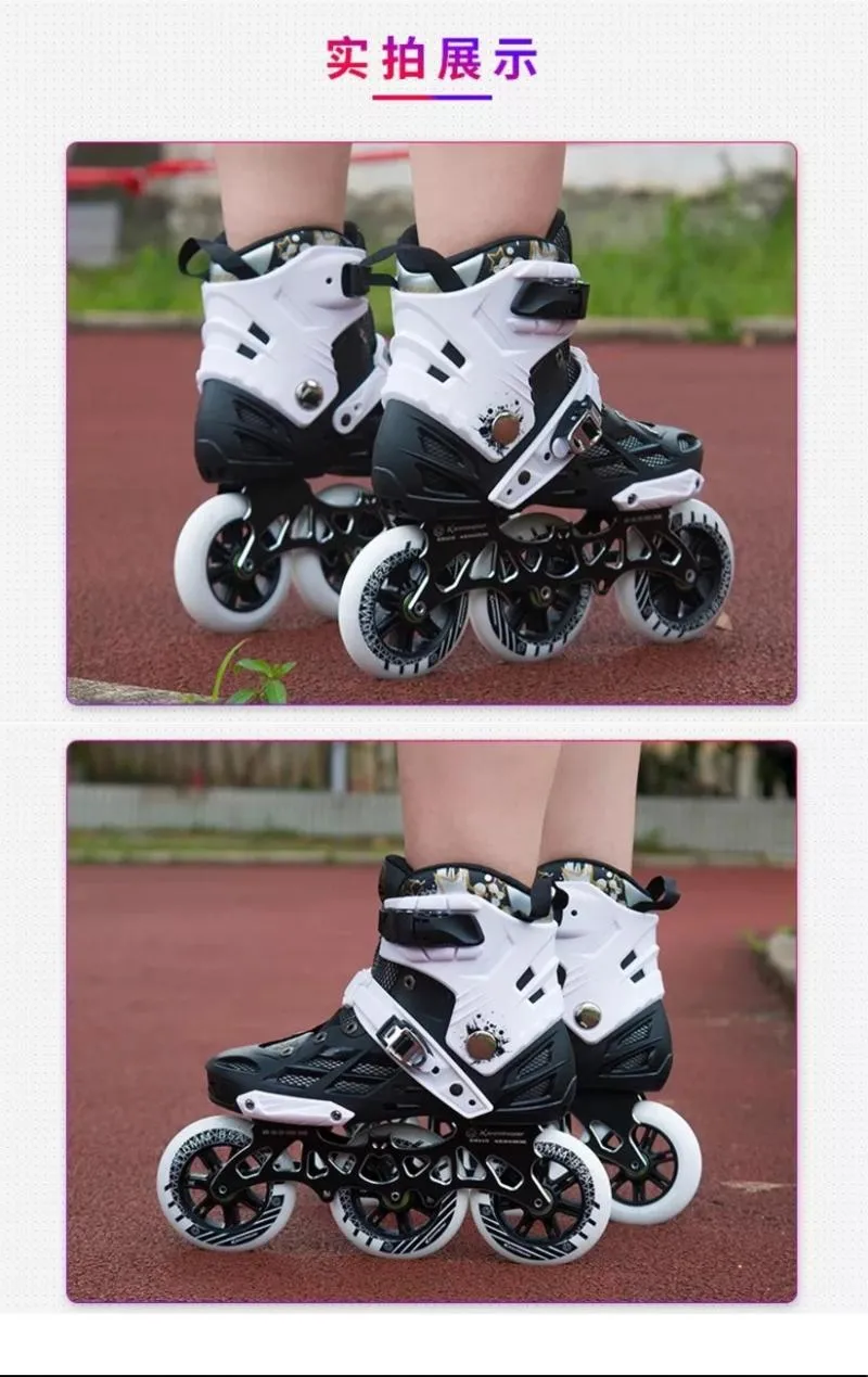 Big Roller Skates Homme Adulte Speed ​​Patinage Université Racing Three  Roue Chaussures Plates En Ligne Du 211,34 €